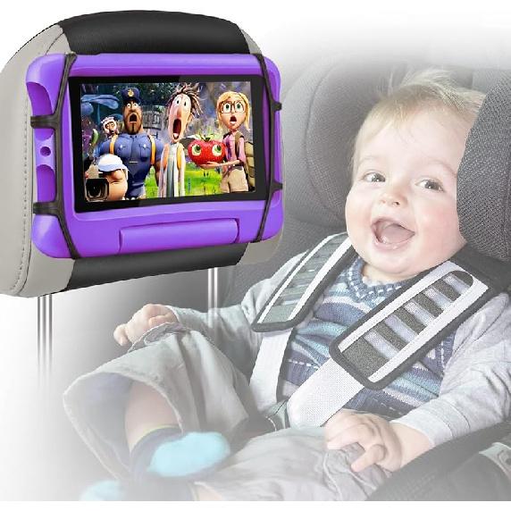 

BIGASUO 2 шт. Крепление на подголовник автомобиля для детей Держатель для планшета для заднего сиденья автомобиля Нескользящий ремешок Сетка для хранения Регулируемый угол Крепление на сиденье Подходит для всех 7 1 Pack