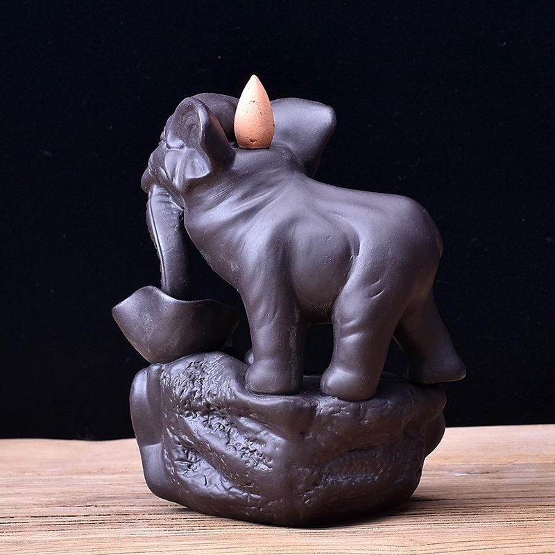 Incense Burner Home Decoration Elephant Ceramic Purple Sand Incense Burner