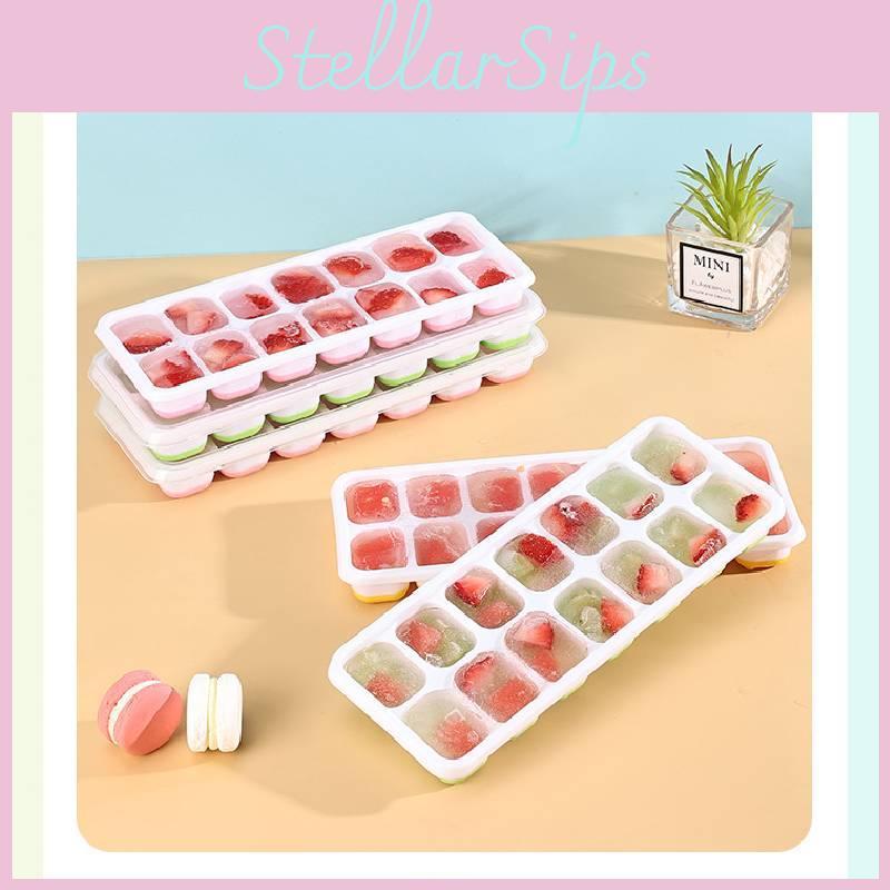Practical Silicone Ice Tray With Lid Effortless Release Feature Ideal For Fast Freezing In Vibrant Color Options