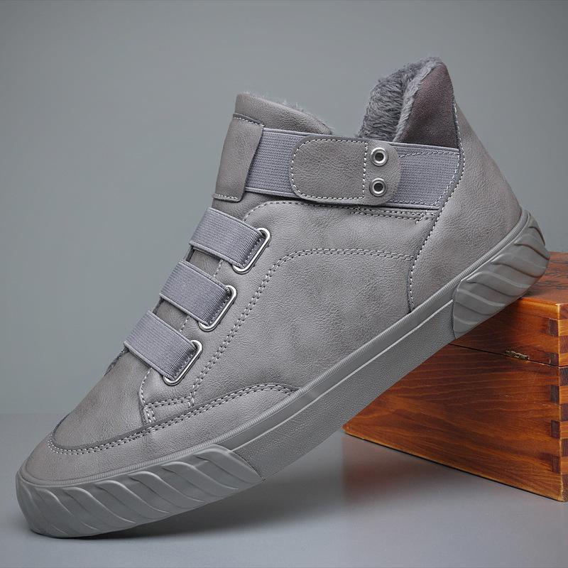 New Men's Fashion Shoes Black High Top Casual Shoes Men Wear-resisting Loafers Designer Leisure Vulcanized Shoes 2024