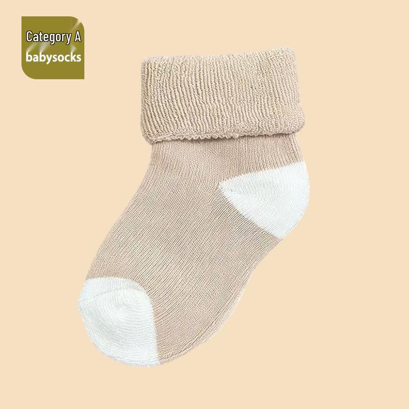25 Calzini in Cotone Foderati in Pile Autunno/Inverno Classe A per Neonato - Polsino Morbido, Design del Piede Senza Costrizione
