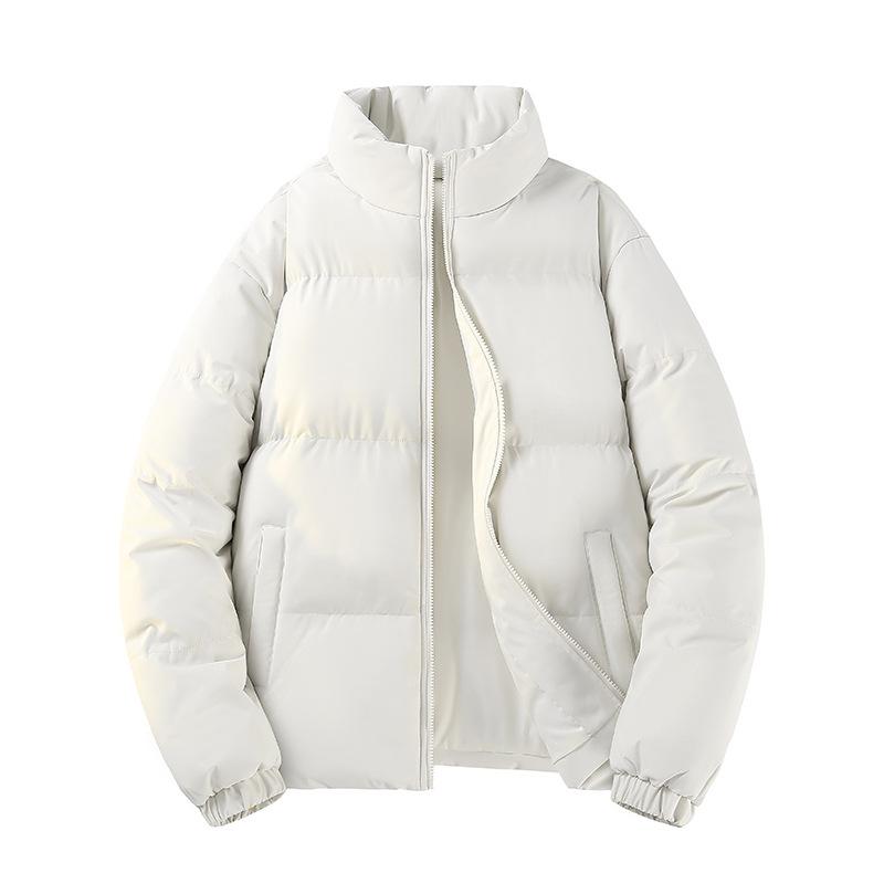 Winter New Men's Solid Color Cotton Coat Couple's Same Style Thickened Casual Bread Coat