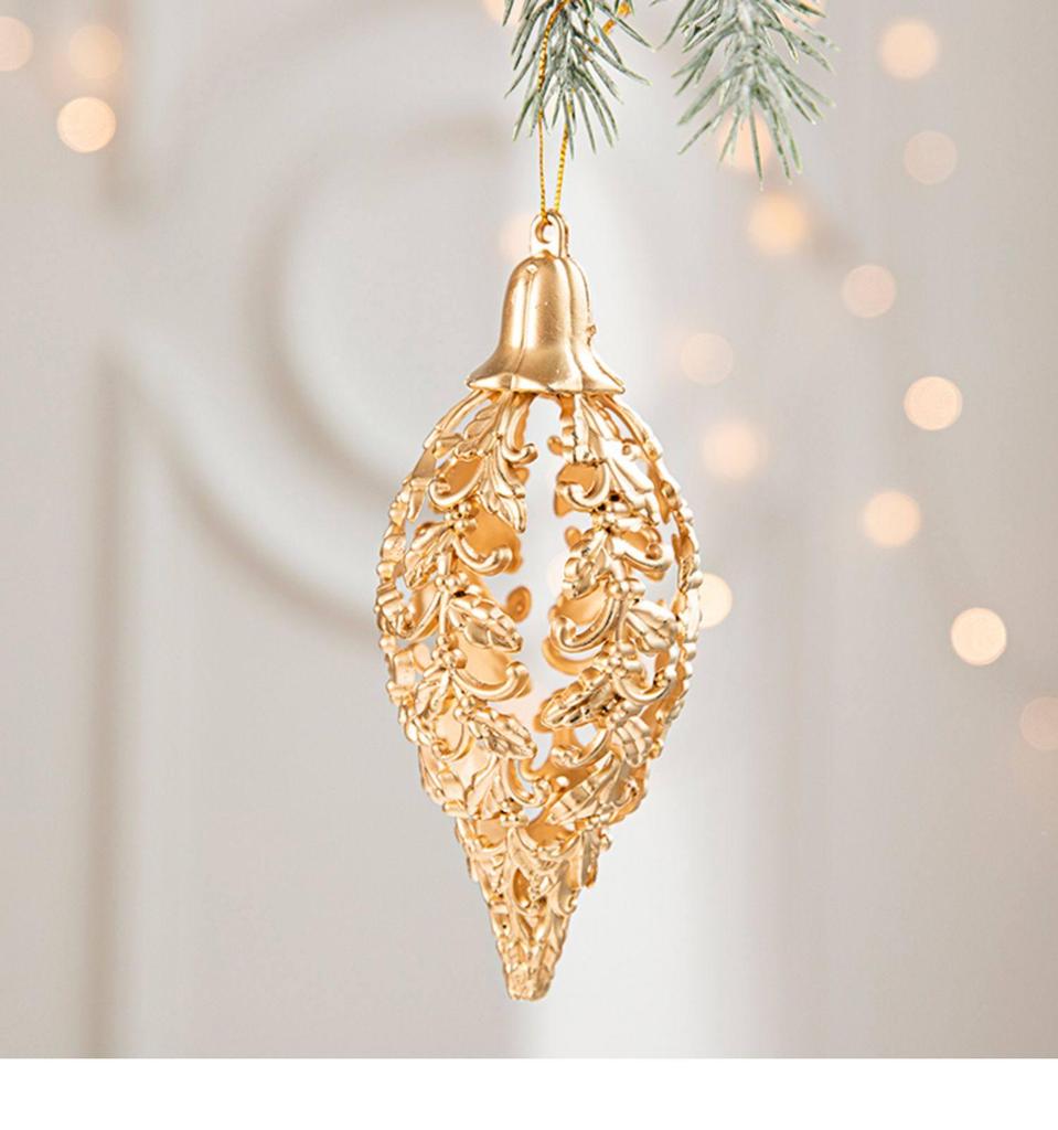 Gangheng Gold Star Pendant and Irregular-Shaped Christmas Tree Ornaments Set