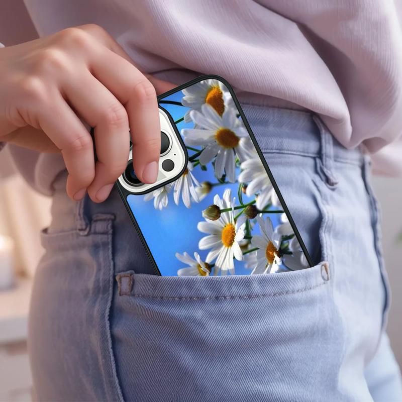 Daisy Flower Phone Case For iPhone 17 Air 15 16e 14 13 Pro Max Coque 12 11 Pro Max PLUS cover