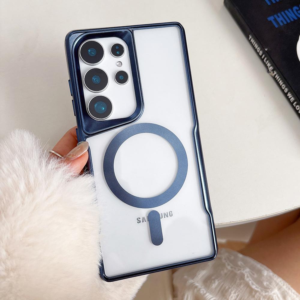 

Покрытие магнитный прозрачный чехол для Samsung Galaxy S25 Ultra S24 Plus S23 S22 беспроводная зарядка ударопрочный бронированный бампер чехол For Samsung S22