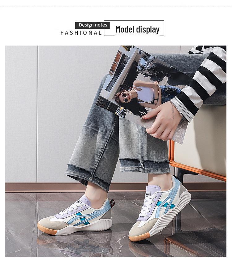 2024 Sommer Damen Koreanischer Stil Vielseitige Atmungsaktive Flache Weiße Freizeit-Sneaker