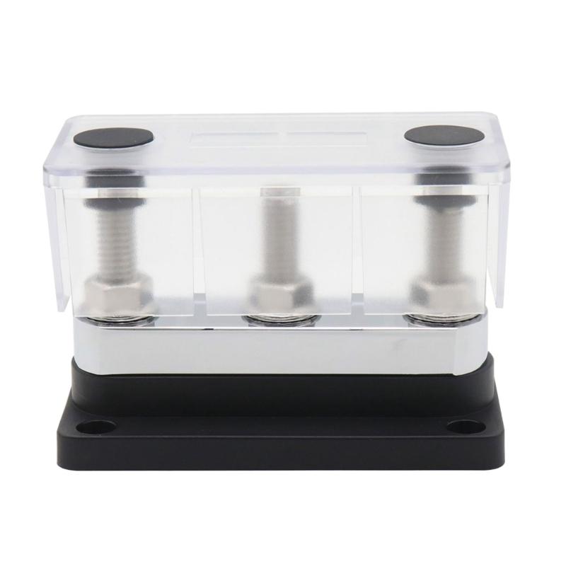 3/8" 3 Stud Power Distribution Block,Bus Bar with Cover ,High Current Wiring Stud for Marine Boats Automobiles