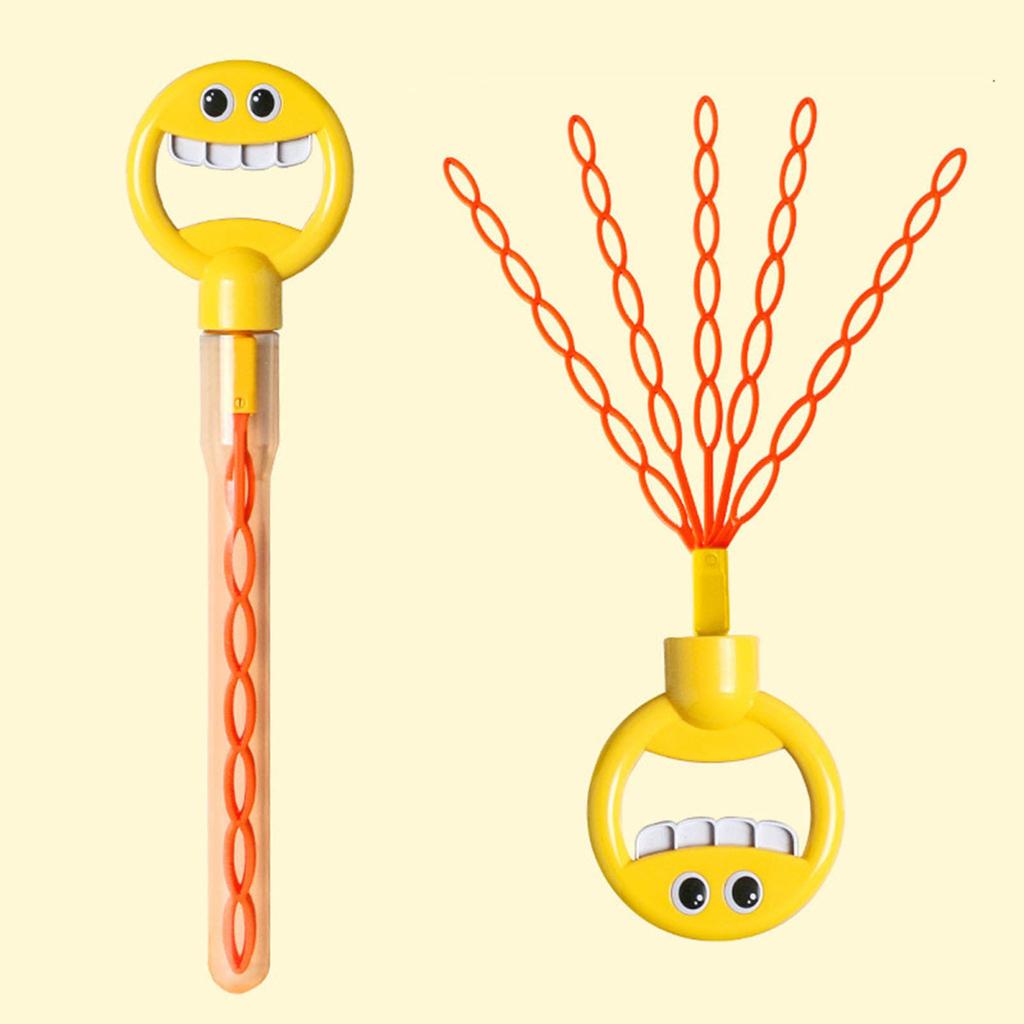 Yousheng 32-Hole Smile Face Bubble Machine Romantic Bubble Maker with Concentrate Packs Bubble Blowing Machine Toy for Kids Adults