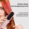 Cordless Hair Straightening Comb Heated Negative Ions Quick Heating Hair Straightener Brush for All Hair Types