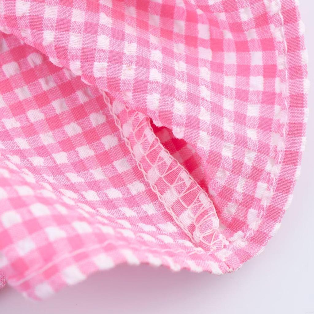 SAW Sleeveless Plaid Summer Dress with Round Neck