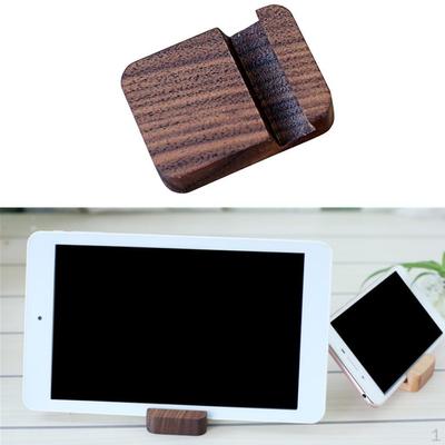 Stojan na telefon na stůl z masivního dřeva pro mobilní telefon, čtečku, tablet, jiné, hnědý