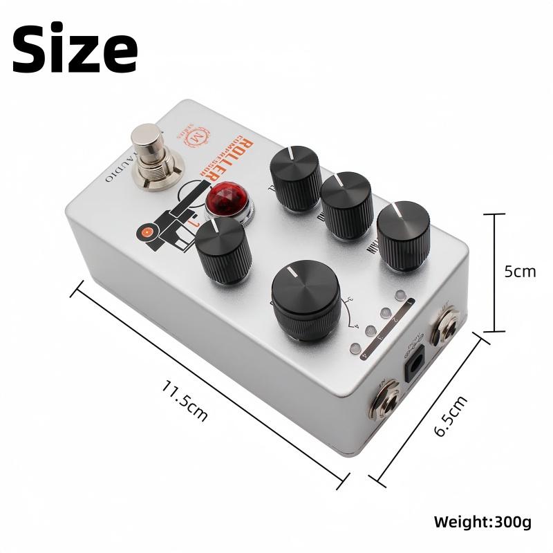 MOSKYAUDIO Roller Compressor Pedal 4 Modes True Bypass Sustain Blend Level Control Guitar Effects Pedal