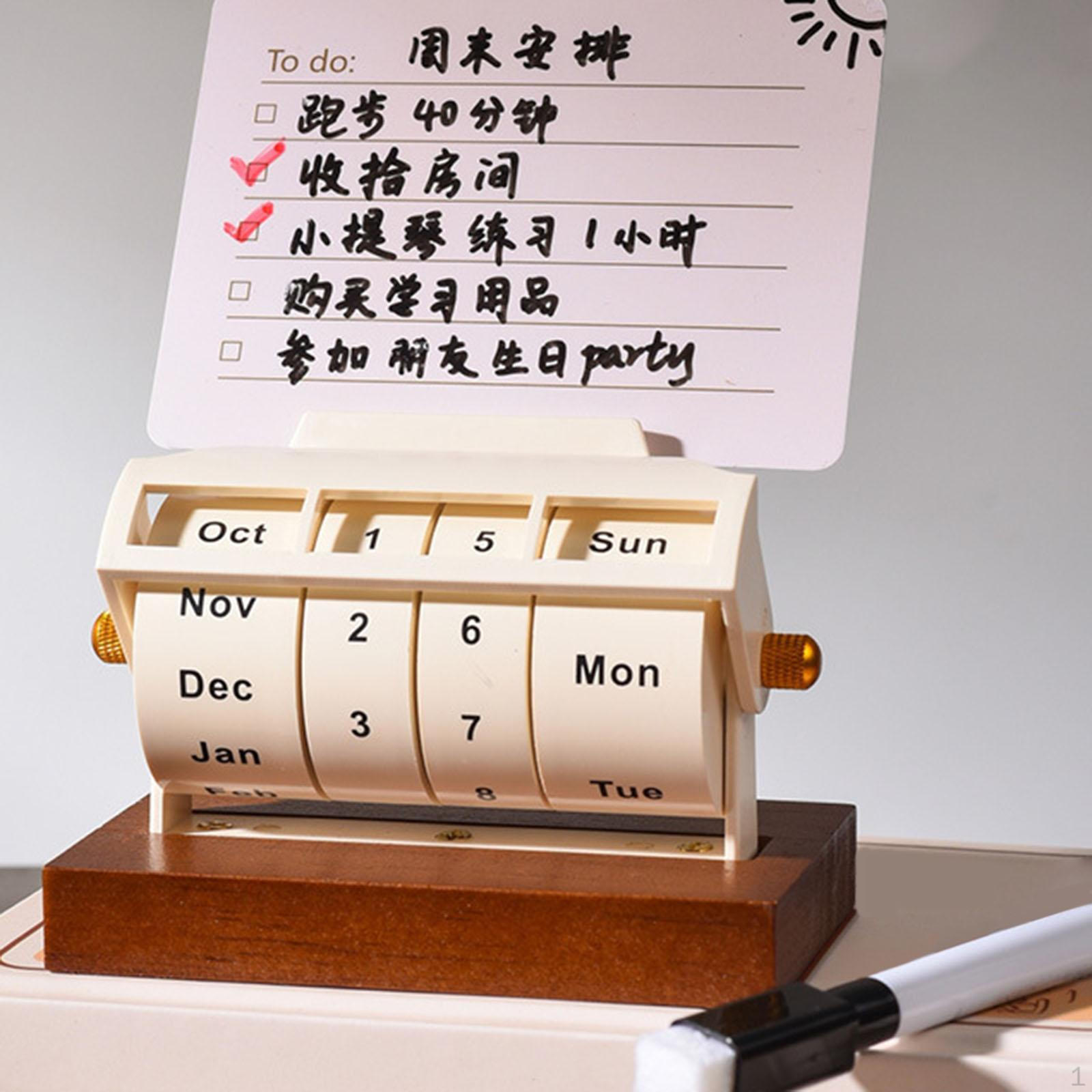 

Desk Calendar Flip Daily Use Rotate for Farmhouse Calendar With Card