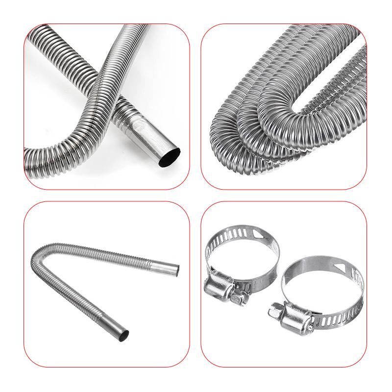 Încălzitor de parcare cu aer de 25 mm, 60 cm/100 cm/150 cm, țeavă de eșapament din oțel inoxidabil, se potrivește cu aer diesel, rezervor de parcare, accesorii pentru încălzitoare auto