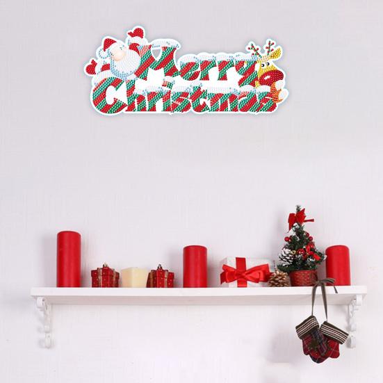 Christmas Diamond Painting Stickers Xams Element Patten Vibrant Color Hands Skill Improve Easy DIY Mosaic Wall Sticker