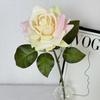 Wedding Rose Faux Flower With Fabric And Silkprinted Leaves For Party And Home Decor