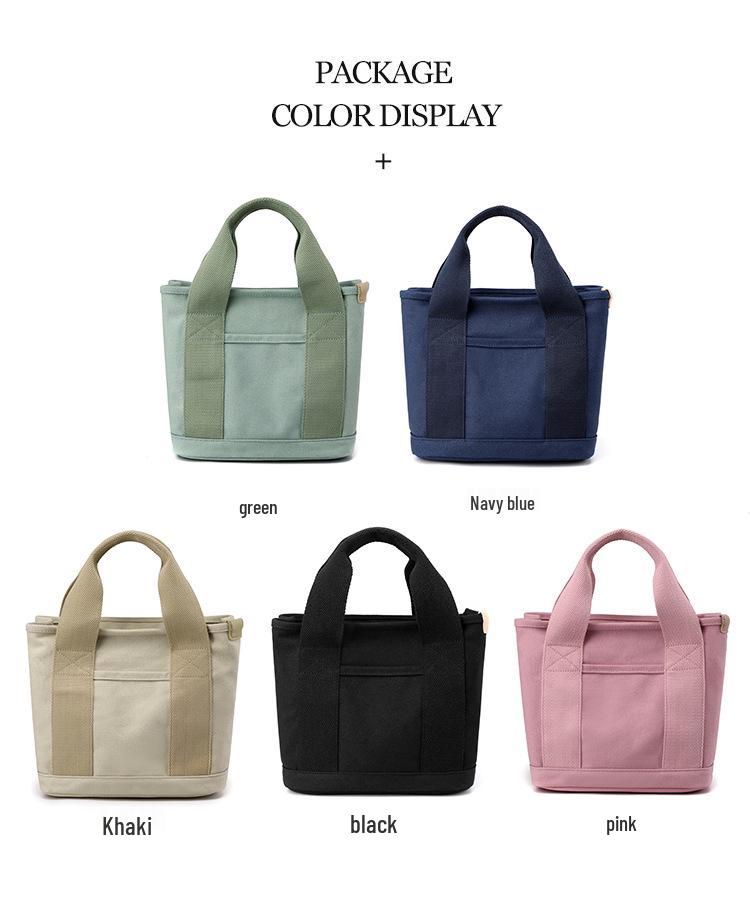 Compact Mille-Feuille Zippered Canvas Tote – Niche Single Shoulder Handbag