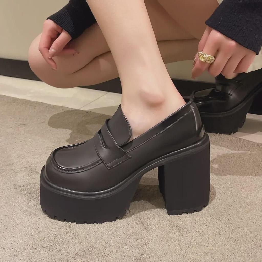 2023 Women's Retro British Mary Jane High Heel Leather Shoes