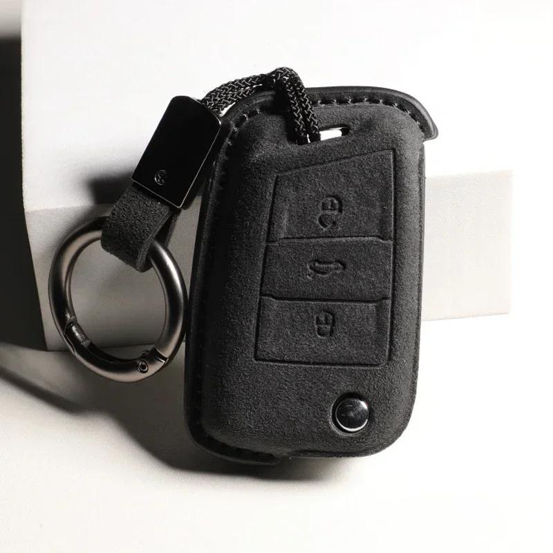 Leather Car Key Case for VW Volkswagen Golf 8 MK8 ID.3 ID.4 Cupra Skoda Octavia A8 SEAT Leon MK4 2020 2025 Formentor Accessories
