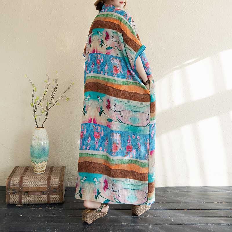 Letní dlouhé šaty s výstřihem do V