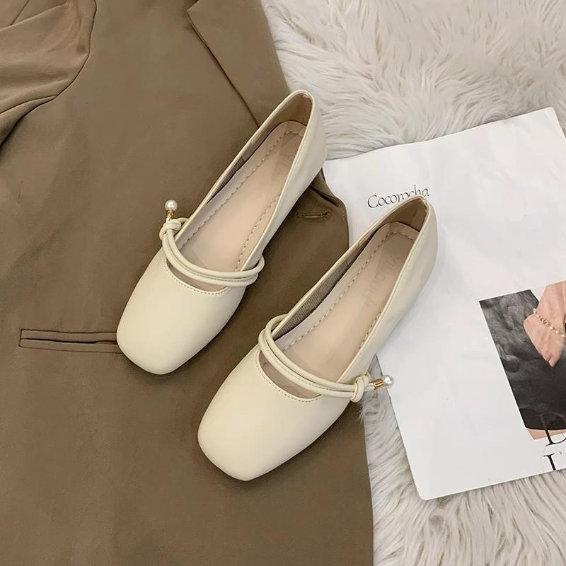 Mary Jane High Heels with Skirt Small Leather Shoes Single Shoes Women's New Women's Shoes Spring and Autumn Comfortable Flats