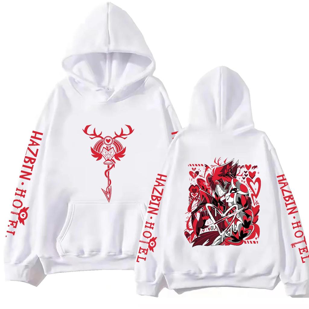 Hazbin Hotel Alastor and Charlie Graphic Print Hoodie Casual Harajuku Fashion Pullover Hooded Sweatshirt Oversized Hoodies