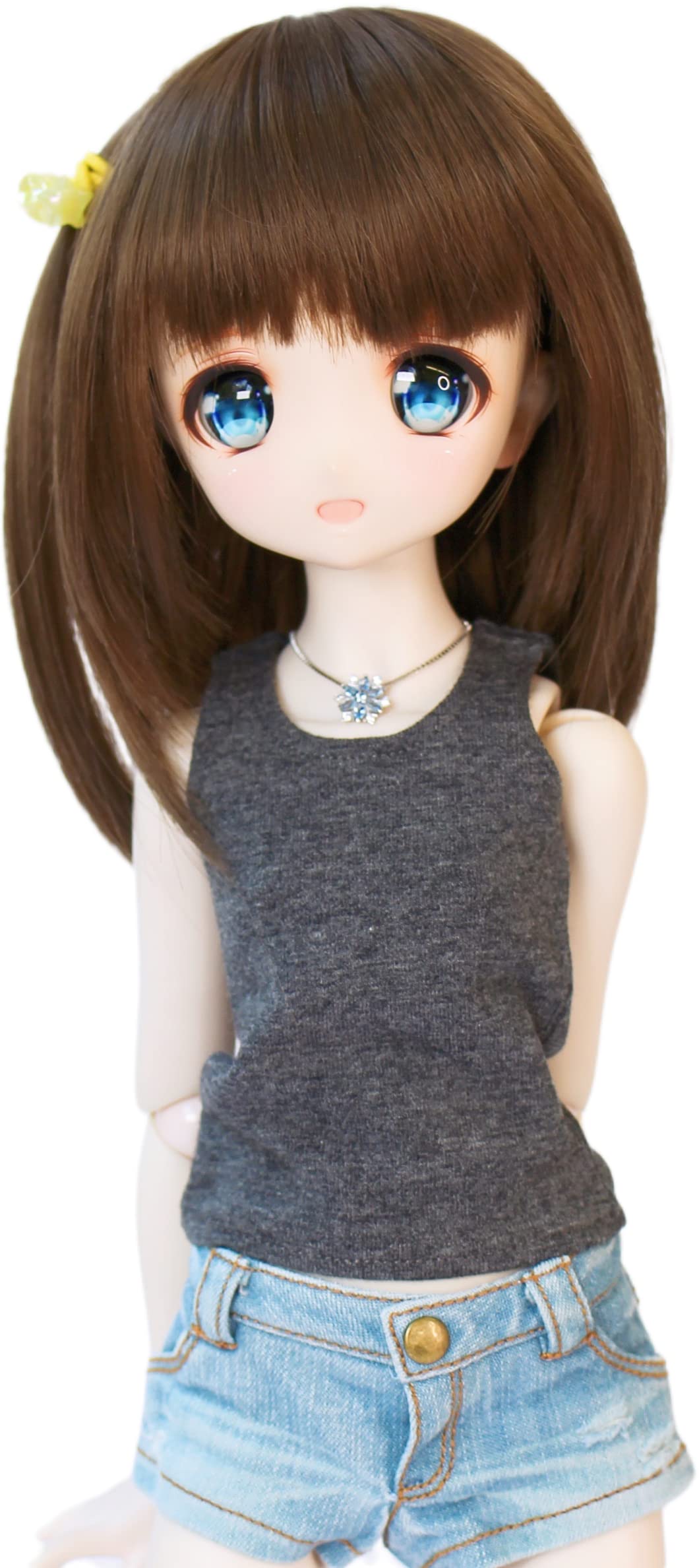 

Маленькая Мари MDD Совместимая Майка Без Рукавов Темная Круглая на Каждый День Подходит 40см BJD Кукольная Одежда 1/3 Топ, Футболка, Универсальная, Простая, Серая, Воротник,