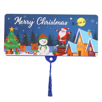 Christmas Money Holder Wallet Greeting Card Creative Cash Card Holders Party Favor Foldable Festive Cards W/Tassle Envelope