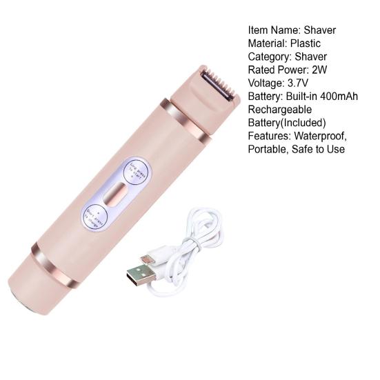 Kadın Elektrikli Tıraş Makinesi USB Şarj Edilebilir Çift Başlı IPX7 Su Geçirmez Taşınabilir Yüz Vücut Bikini Bölgesi Kol Bacak Kıl Alma Epilatör Tıraş Makinesi Düzeltici