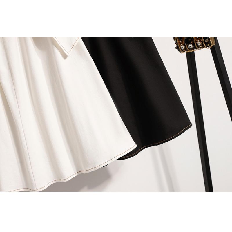 DIMANAF 2026 Plus Size Summer Skirts Women A-Line Cotton Fashion Lady Casual Elegant Long Skirt