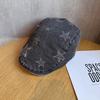 Pattern Vintage Star Wash Denim Cap With Sun Protection For Spring Gift Summer