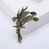 Female Fashion Vintage Rainbow Flower Brooches For Women Luxury Gold Color Alloy Crystal Brooch Safety Pins