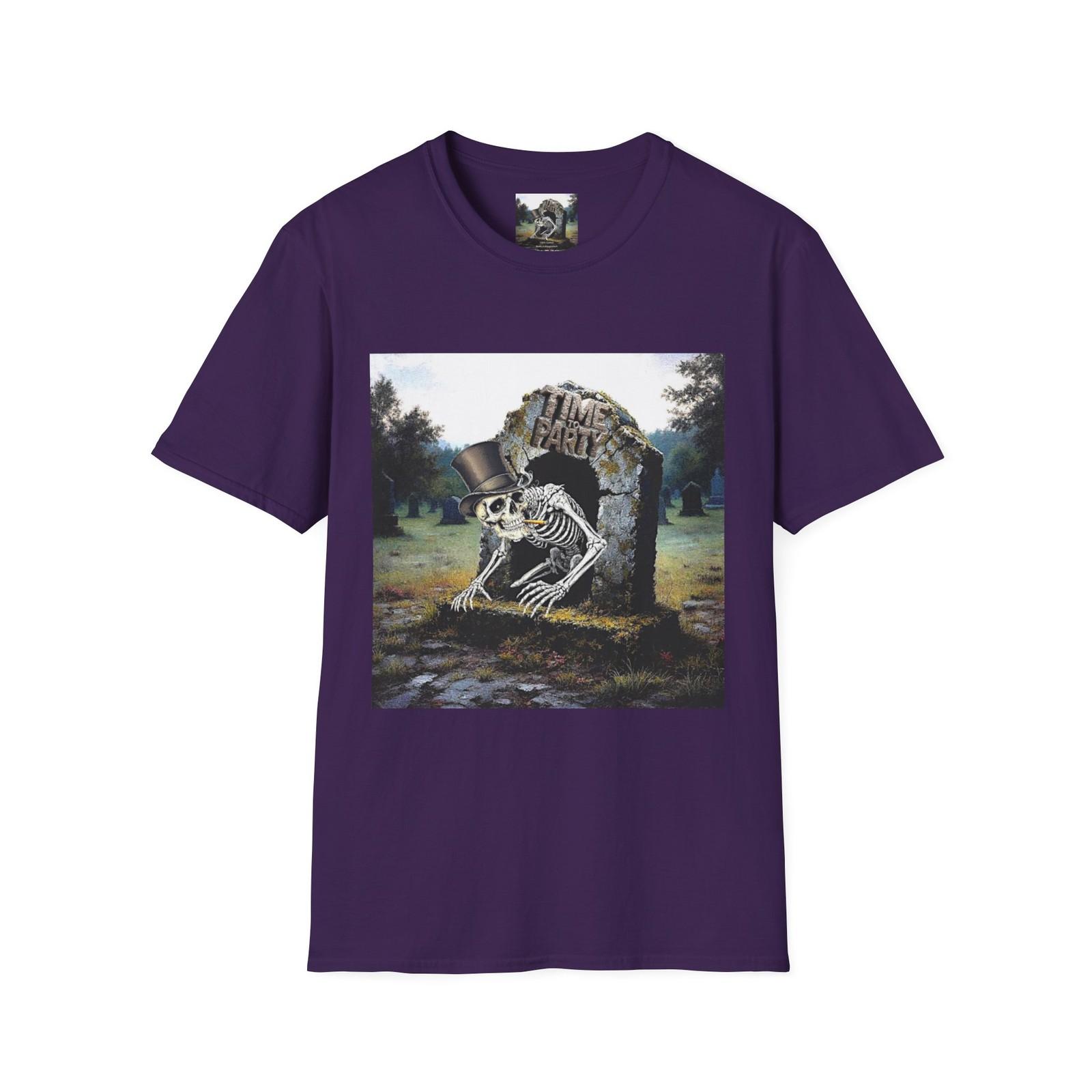 

Time To Party Top Hat Skeleton at Tombstone T-Shirt S разноцветный