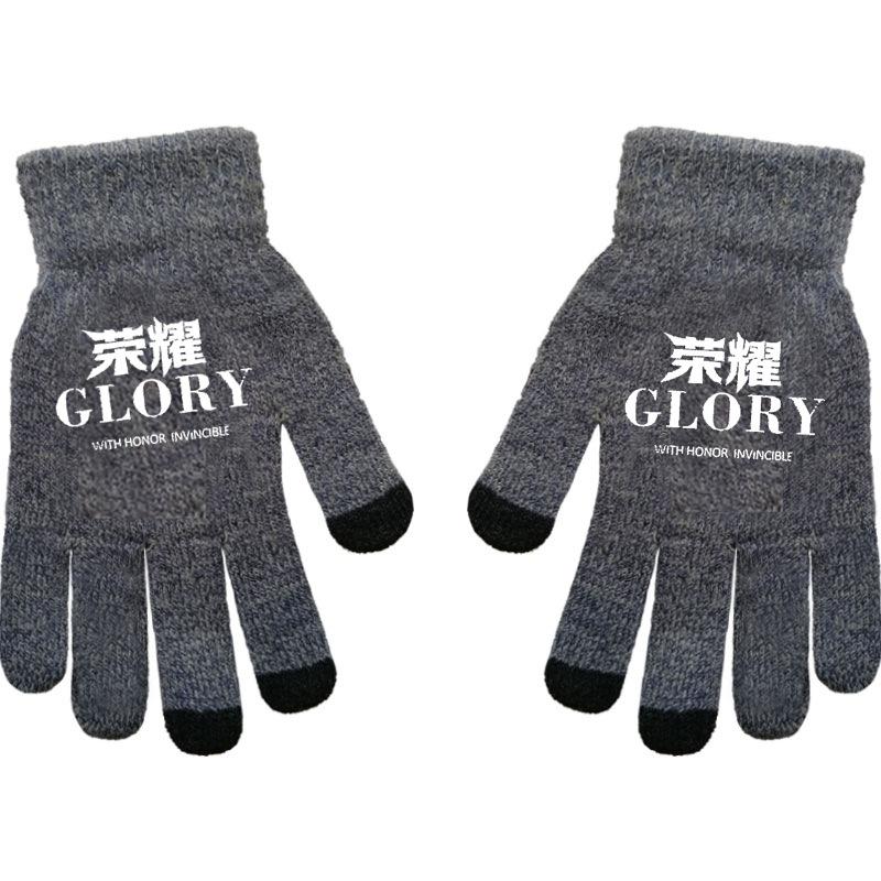 Black Butler Charles Sebastian Anime Online Game Peripheral Gloves Gray Full-finger Autumn and Winter Warm and Cold Protection