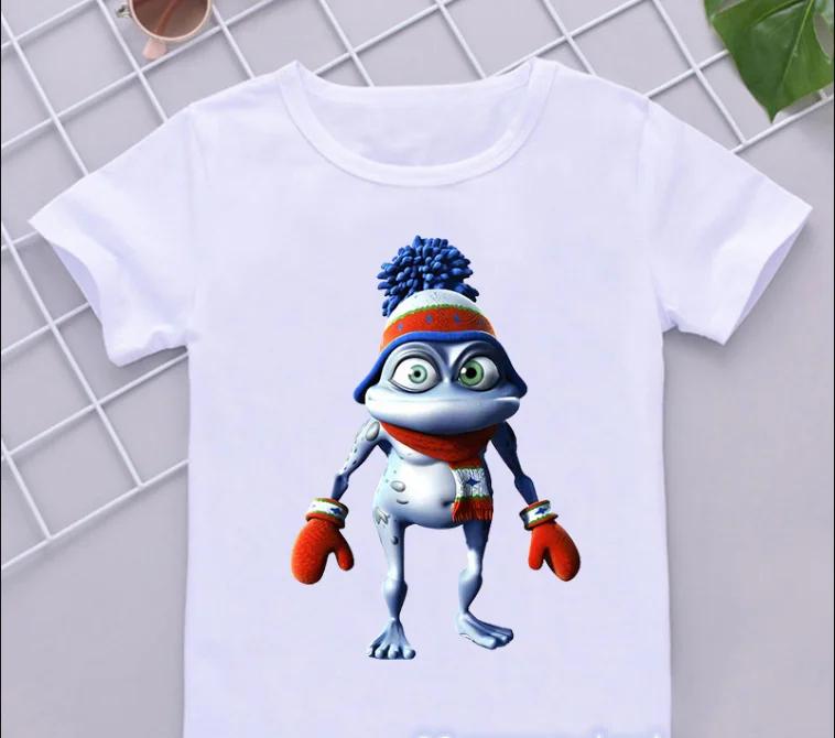 Vtipná trička pro kluky Nové Crazy Frog Anime Kreslený Potisk Dětská trička HipHop Oblečení Bílé Krátký Rukáv Trička Top