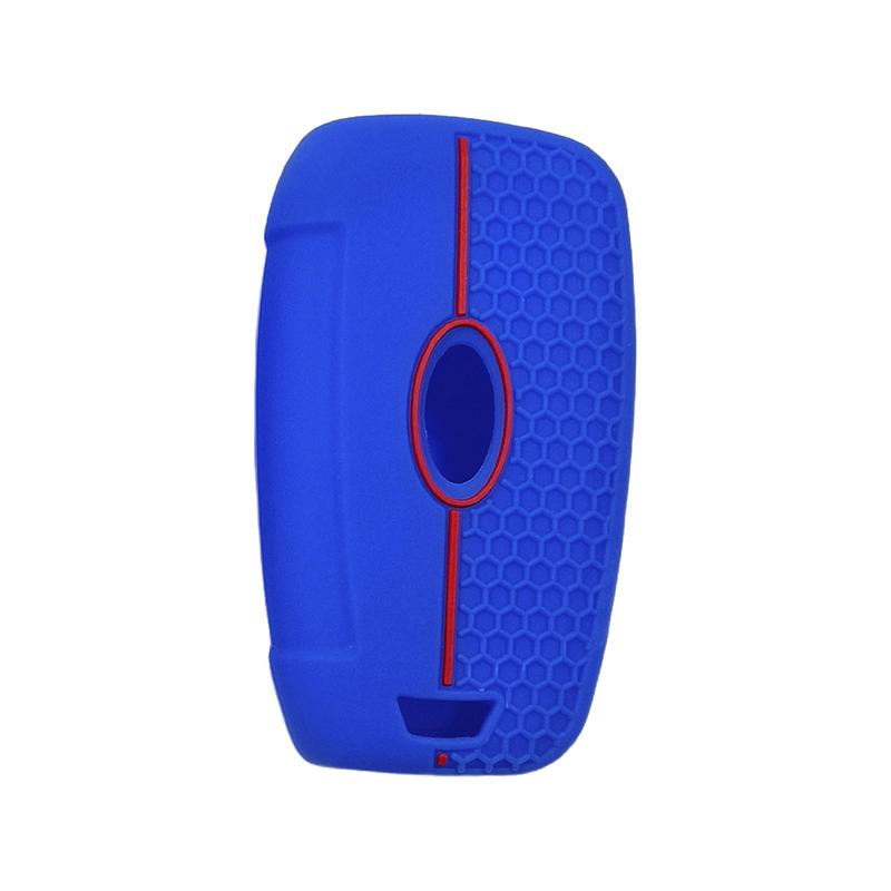 1Pc Black/Red/Blue Car Key Case,For Hyundai Fiesta IX25 Folding 3-Button Honeycomb Pattern Silicone Key Case,Car Accessories