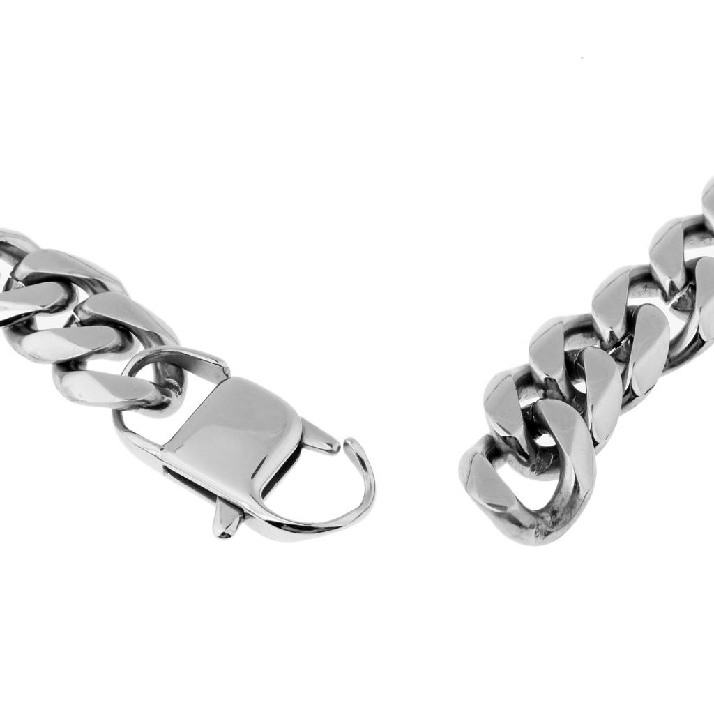 Buy Boys Mens Hip Hop chain Silver Curb 