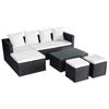 VidaXL Salon de jardin 4 pcs avec coussins Résine tressée Noir 42586