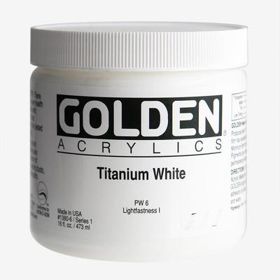 Heavy Body Acrylic Paint - GOLDEN - Titanium White - 473ml - Lightfastness - Smooth Consistency