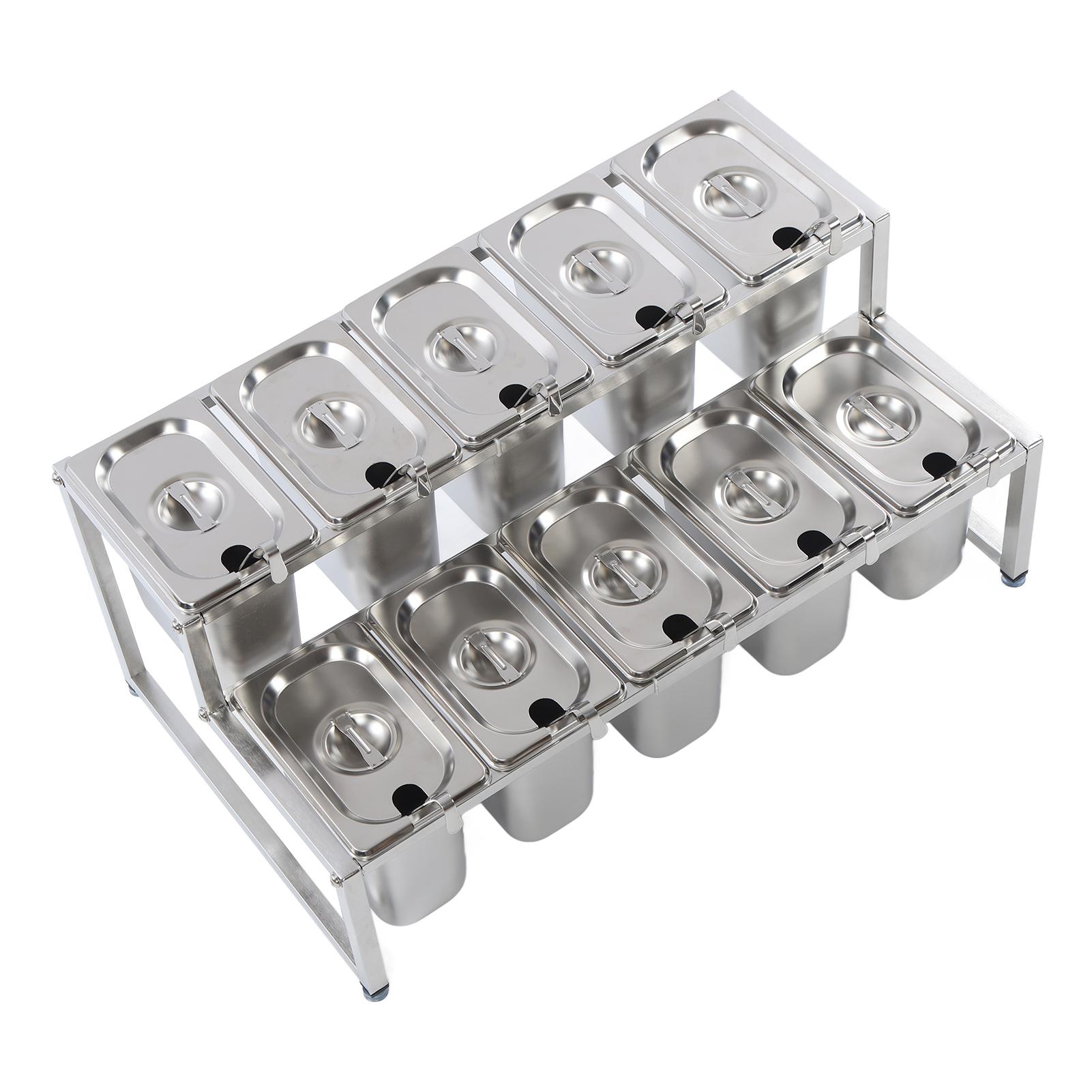 Telescopic Condiment Dispenser Dual Layers Stainless Steel Jam Pot Rack for Milk T Shop Household