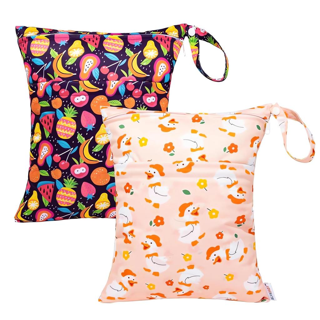 ALVABABY Wet Bag Set of Diaper Waterproof Swimsuit Large Bathing Travel Small Item Stroller Machine Diaper Waterproof Waterproof Swimsuit 2, Pouch,