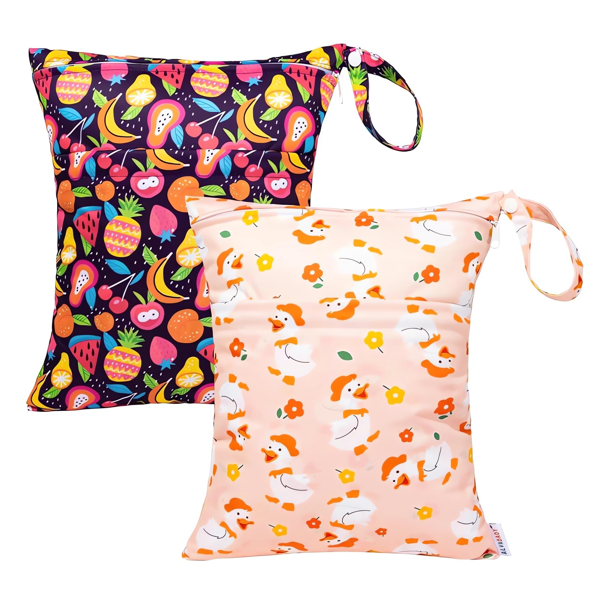 

ALVABABY Набор непромокаемых сумок для подгузников, купальников, большая для купания, для путешествий, для мелочей, для коляски, машинная стирка, водонепроницаемая, для купальника, 2 шт., мешочек,