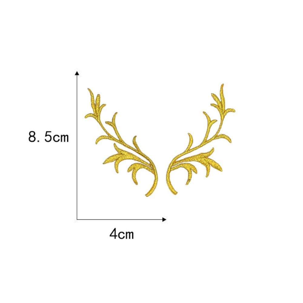 4 Pairs Deer Antler Embroidery Patch Decorative Applique Sew on Patch For Clothing Dresses
