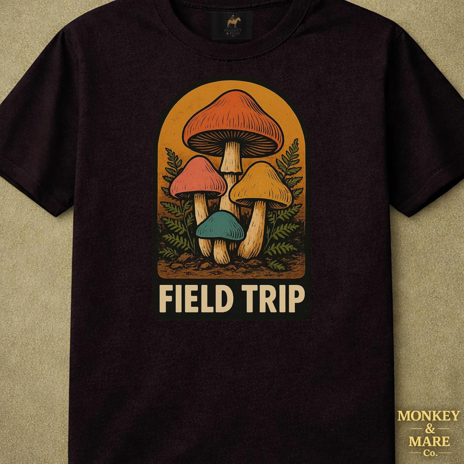 Mushroom Cluster Shirt, Field Trip, Botanical Cottagecore Forest Floor Graphic Tee 3XL