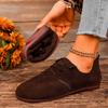 Fashion Women's Fashion Flat Shoes Autumn New Round Head Suede Deep Mouth Soft Sole Anti-slip Wear-resistant Low-top Shoes