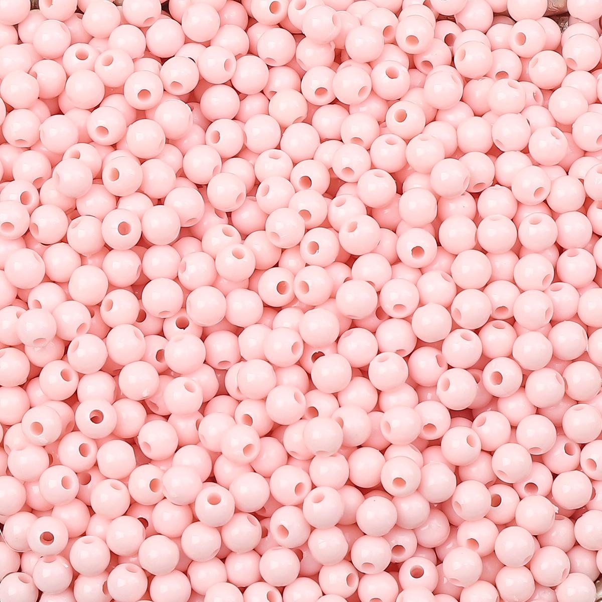 

900 шт. Акриловые бусины Однотонные Круглые Свободные Разделительные бусины для Изготовления Ювелирных Изделий DIY Браслеты Ожерелье поросенок розовый