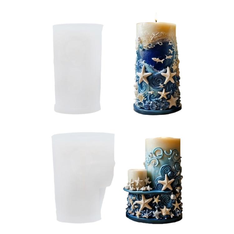Ocean Themed Candle Mould Flexible Silicone Mold for Aromatherapy and Plaster Crafts Practical Jewelry Making Tool