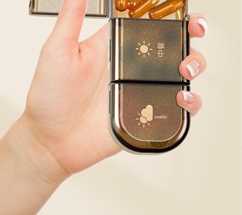 Compact 7-Day Japanese Pill Organizer with Three-Daily Dose Reminder