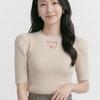 Navava Women Lovely Solid Ribbed Short Sleeve Knit Top Nk3599