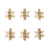6x Christmas Tree Wood Hanging Pendant DIY Crafts Decorative Accessory with Clips for Holiday Decor Multifunctional Lightweight